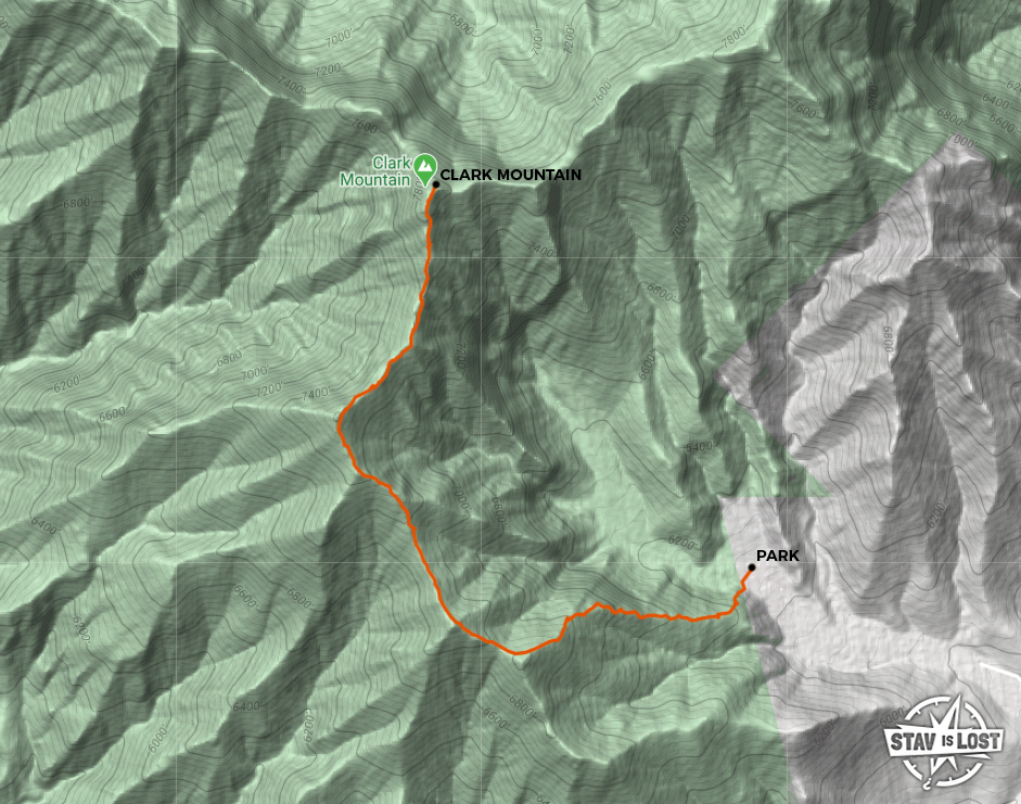 map for Clark Mountain by stav is lost