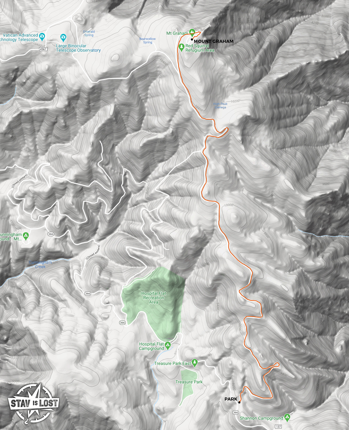 map for Mount Graham by stav is lost