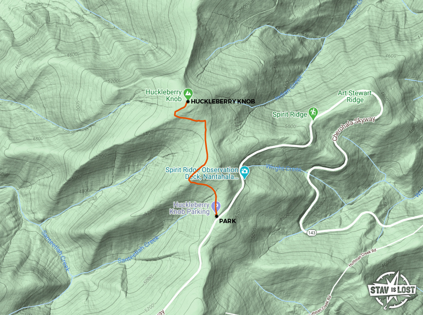 map for Huckleberry Knob by stav is lost