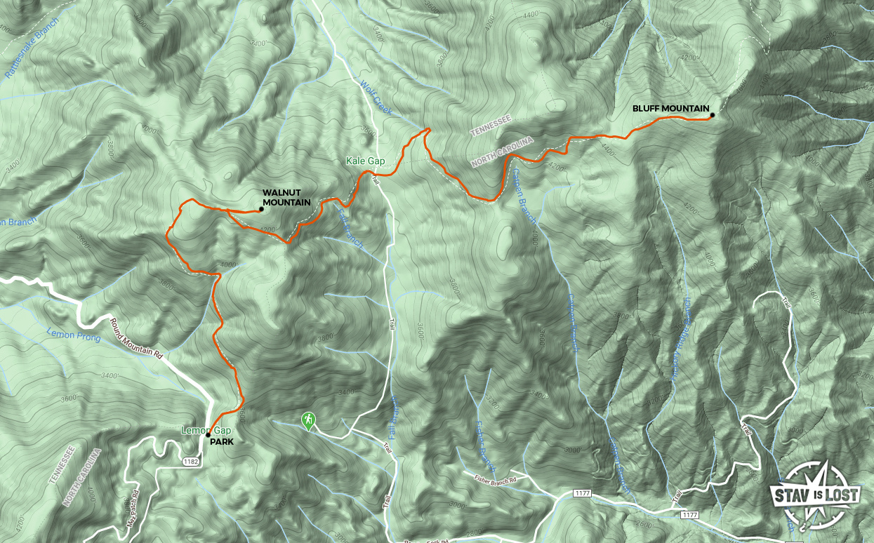 map for Walnut Mountain and Bluff Mountain by stav is lost