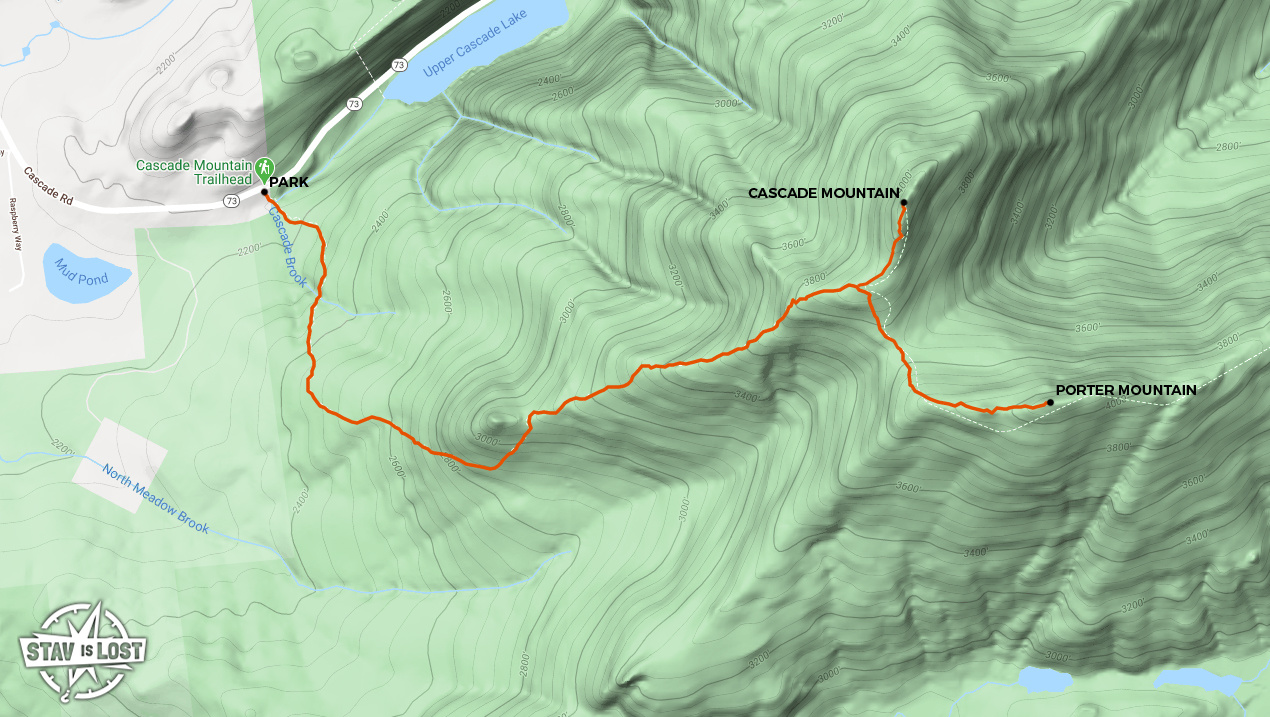 map for Cascade Mountain and Porter Mountain by stav is lost