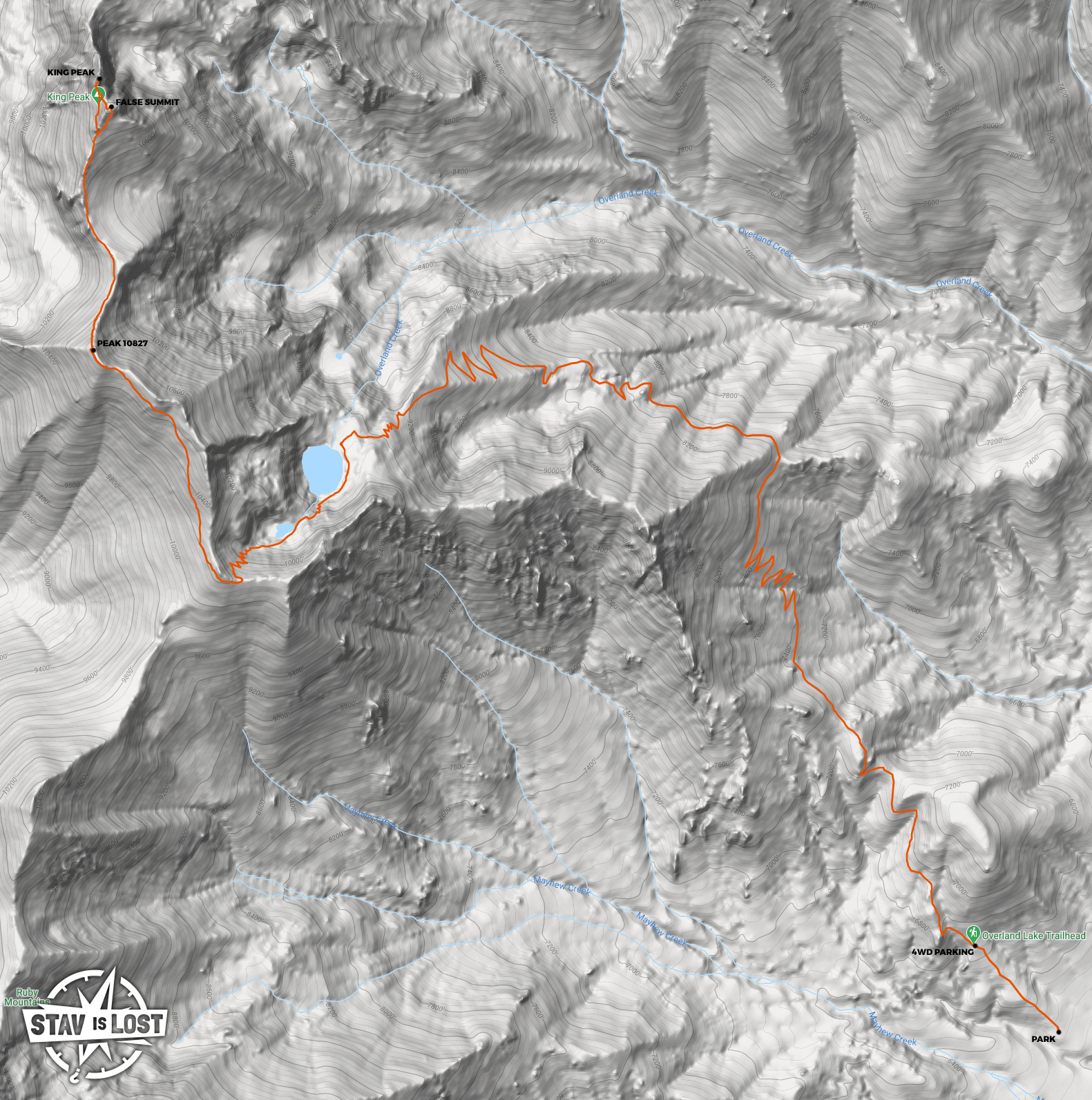 map for King Peak via Overland Lake by stav is lost