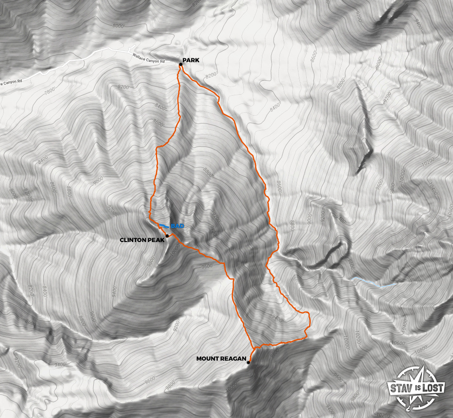 map for Clinton Peak and Mount Reagan by stav is lost