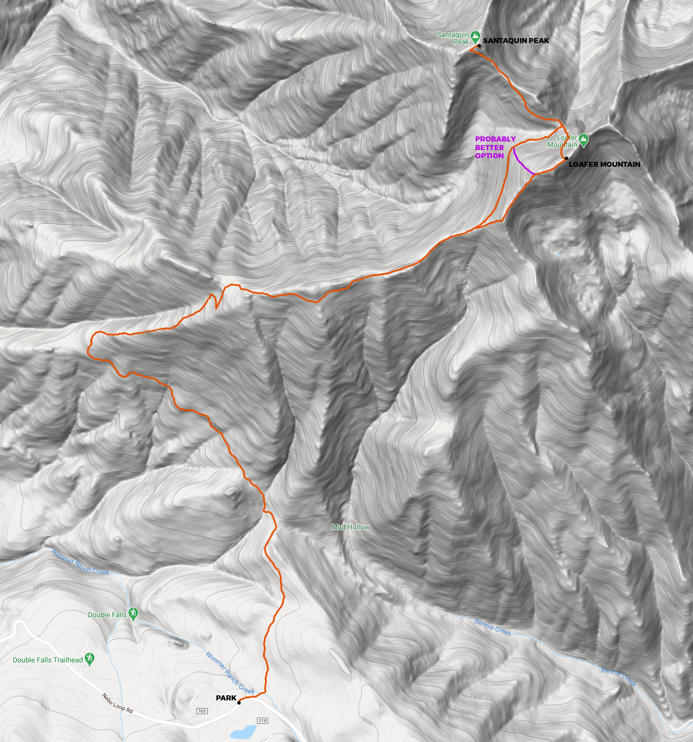 map for Loafer Mountain and Santaquin Peak by stav is lost