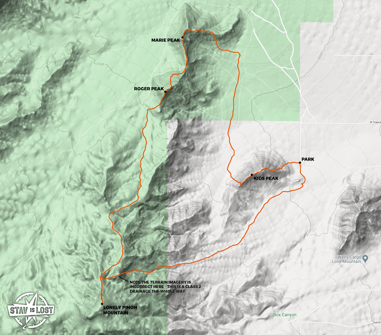 map for Lonely Pinon Mountain Loop by stav is lost