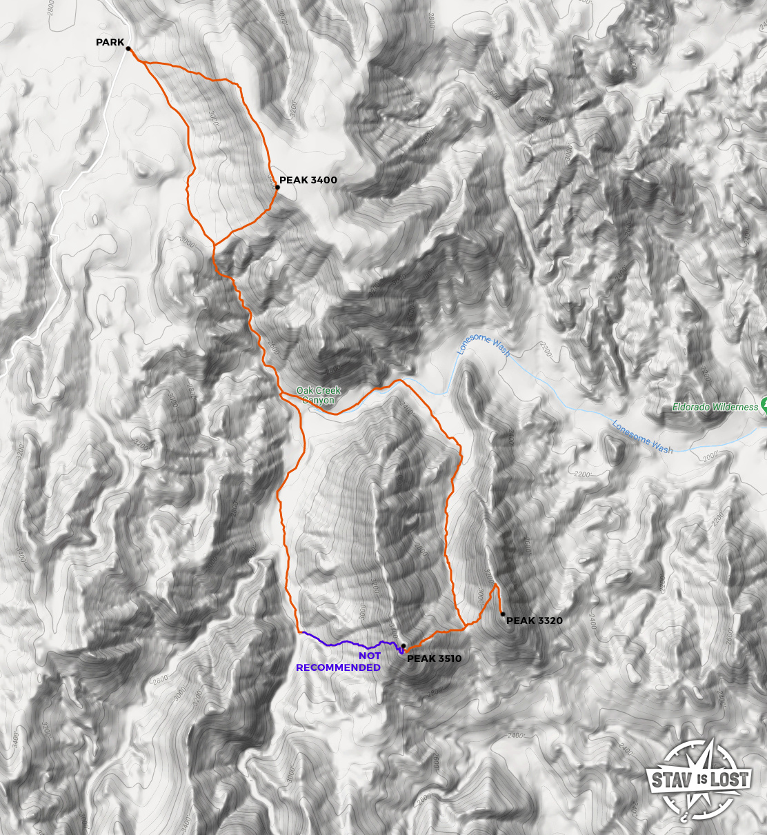 map for Northern Eldorado Wilderness by stav is lost