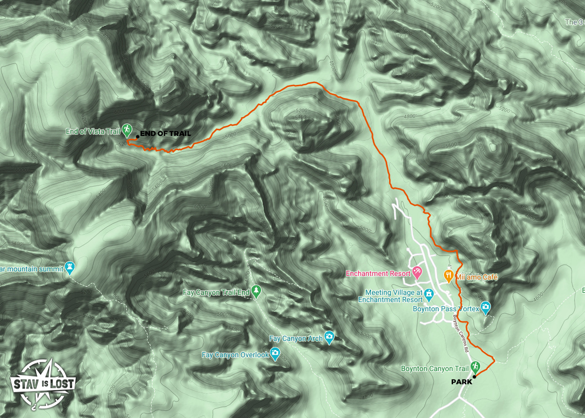 map for Boynton Canyon Trail by stav is lost