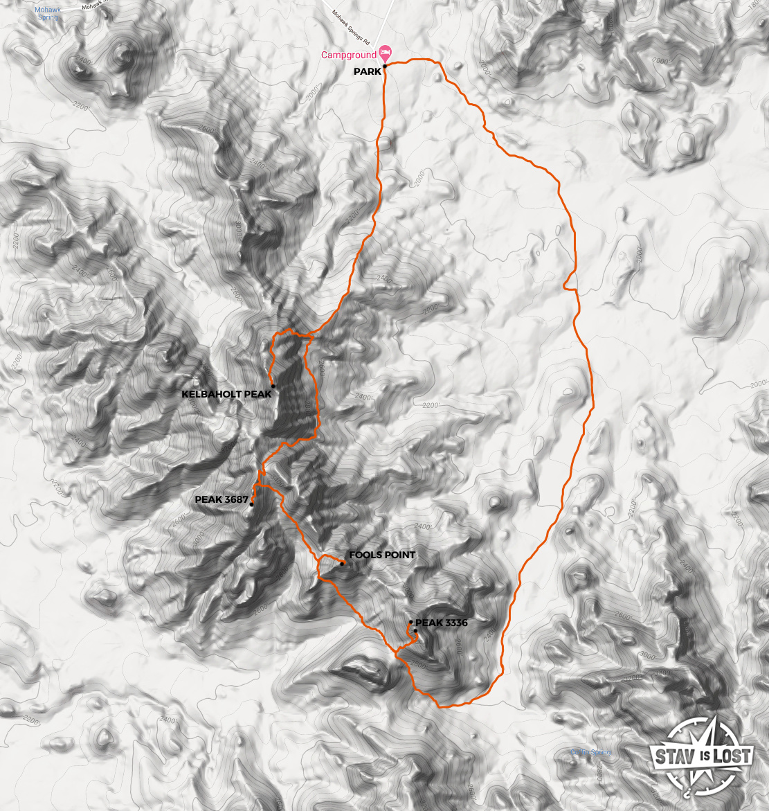 map for Kelbaholt Peak and Northern Mopah Range by stav is lost