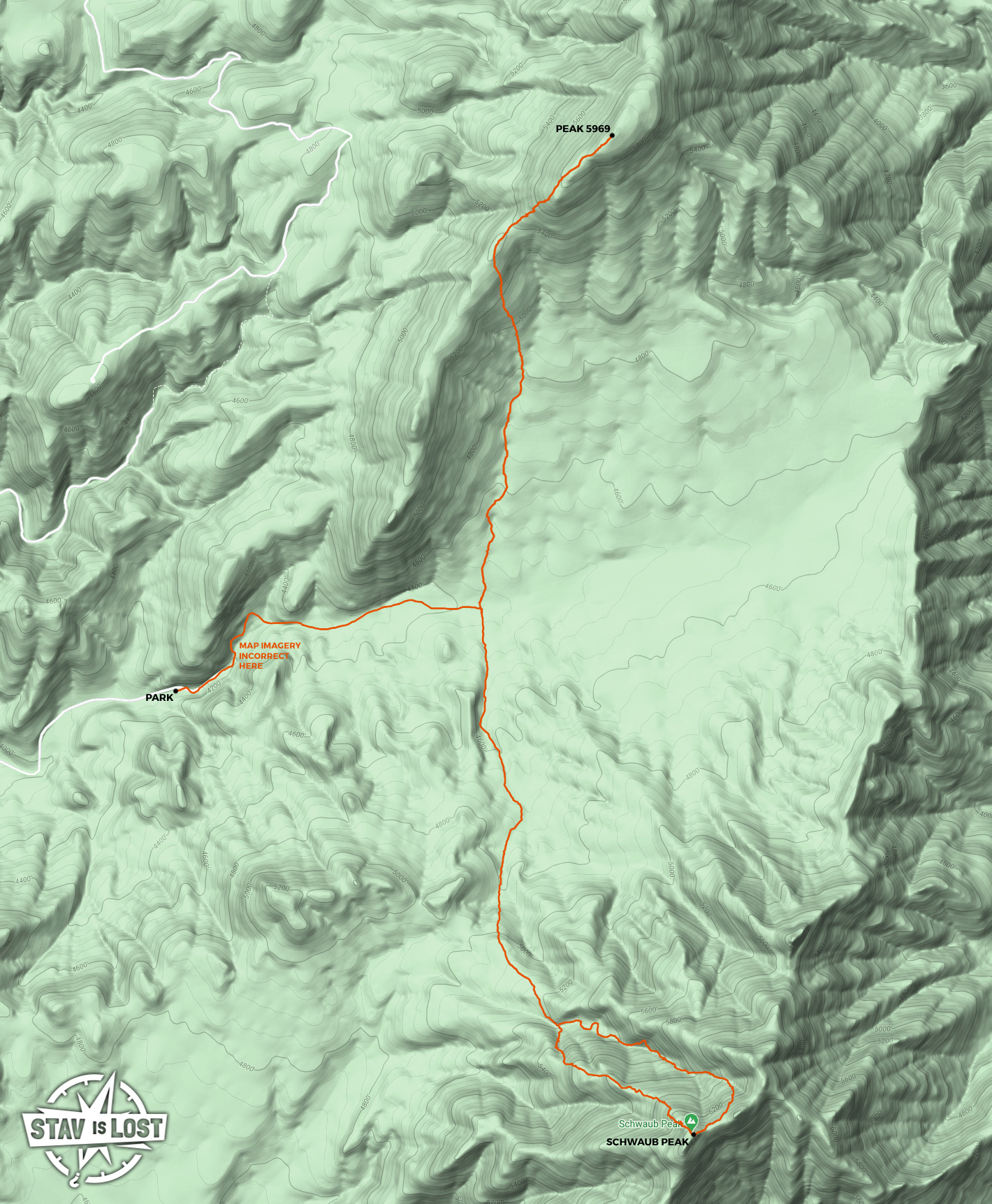 map for Schwaub Peak and Peak 5969 by stav is lost