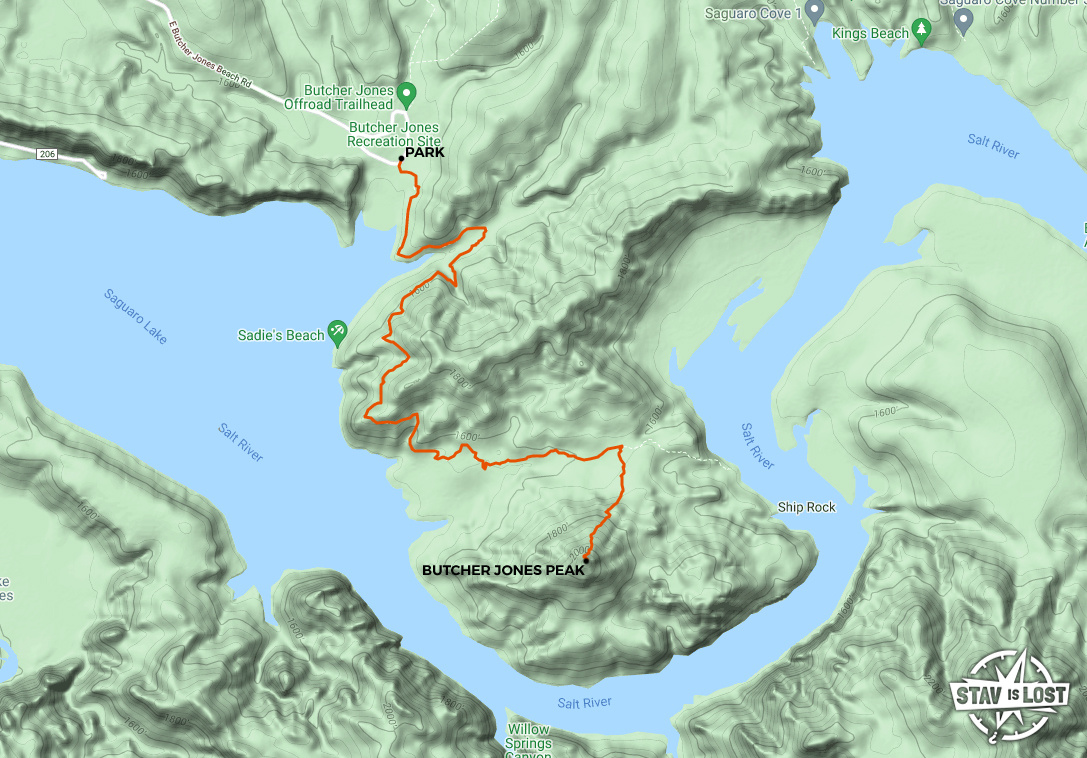 map for Butcher Jones Peak by stav is lost