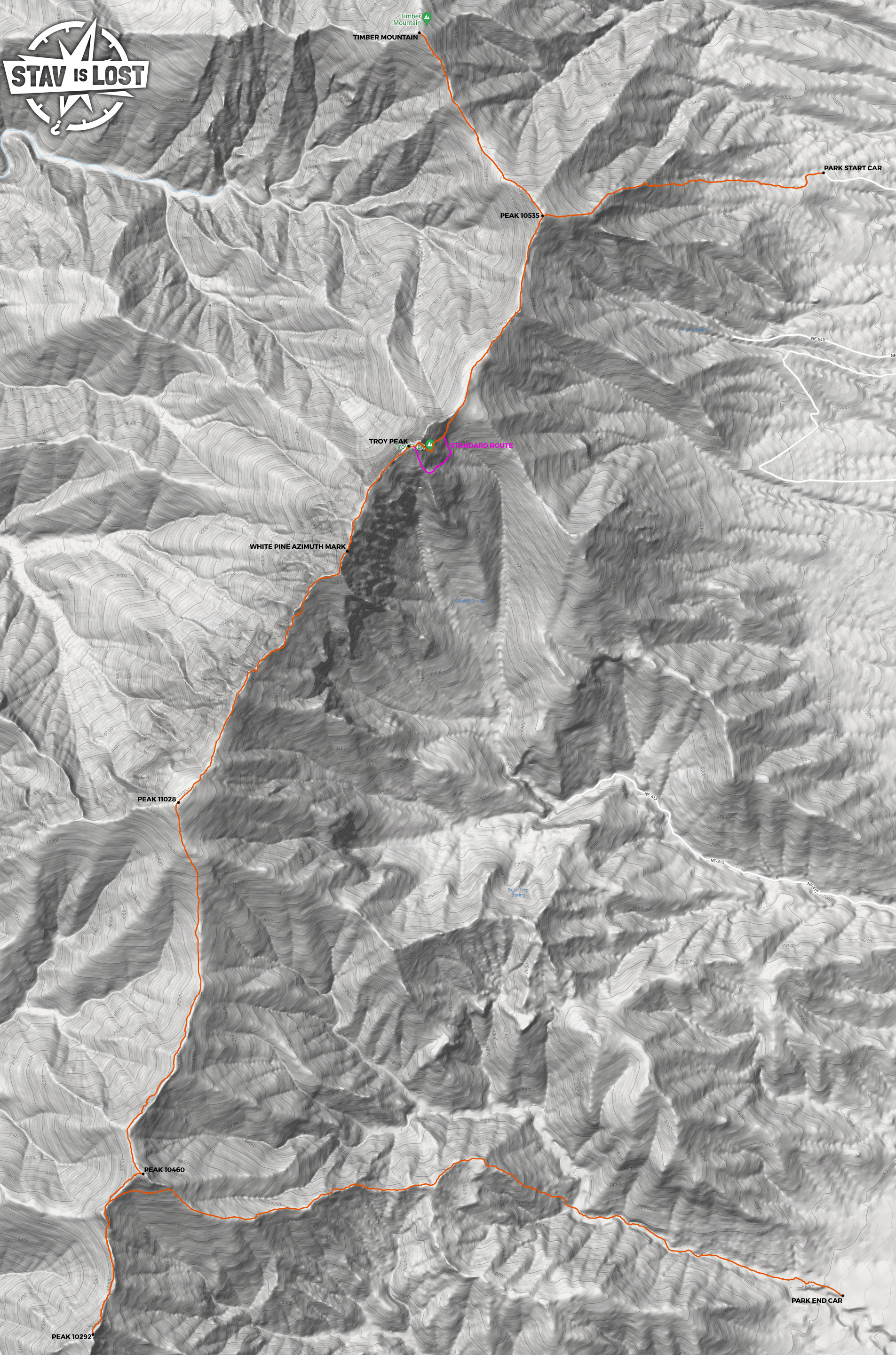 map for Troy Peak and Grant Range Traverse by stav is lost