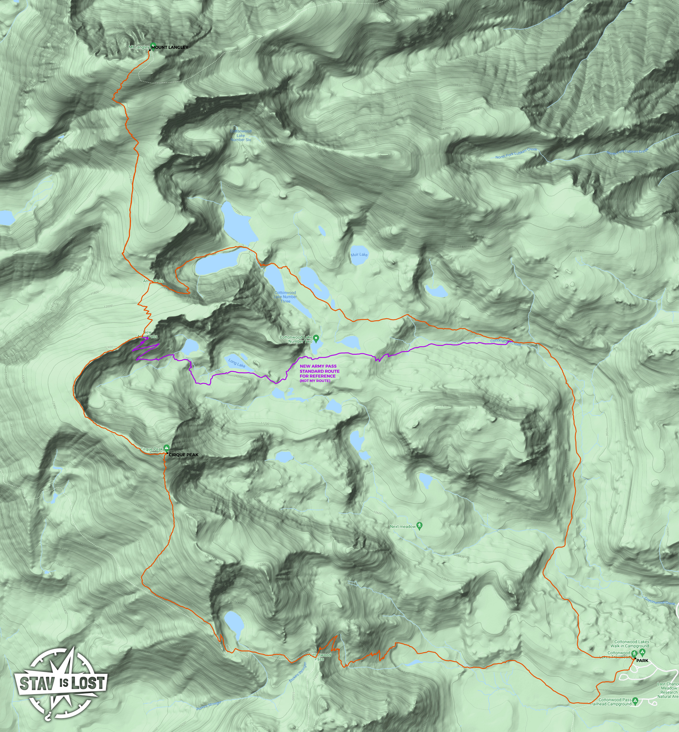 map for Mount Langley and Cirque Peak by stav is lost