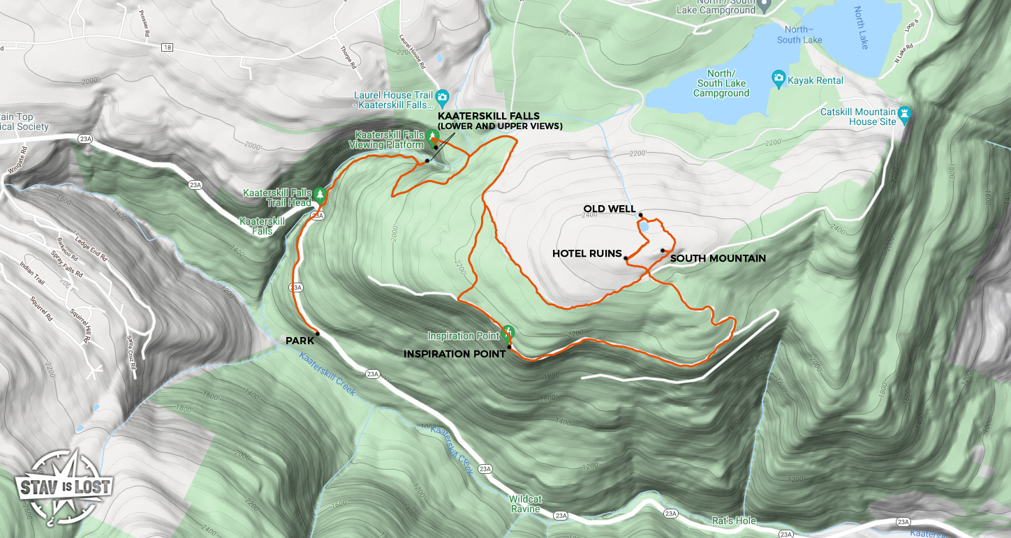 map for Kaaterskill Falls and South Mountain by stav is lost