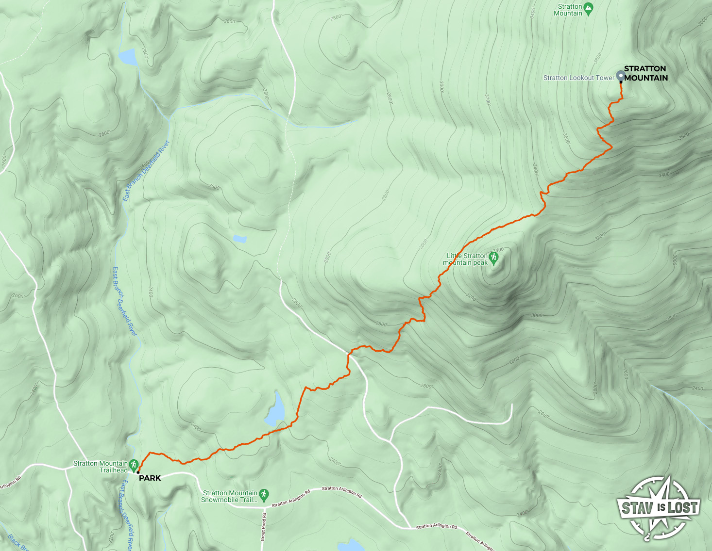 map for Stratton Mountain by stav is lost