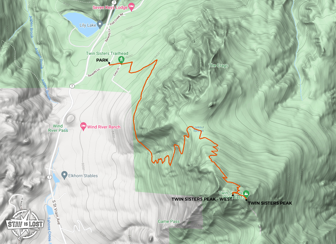 map for Twin Sisters Peak by stav is lost
