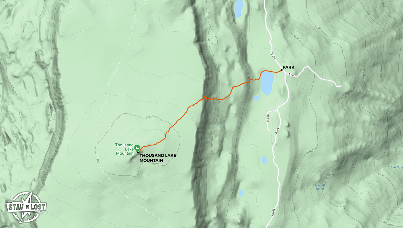 map for Thousand Lake Mountain by stav is lost