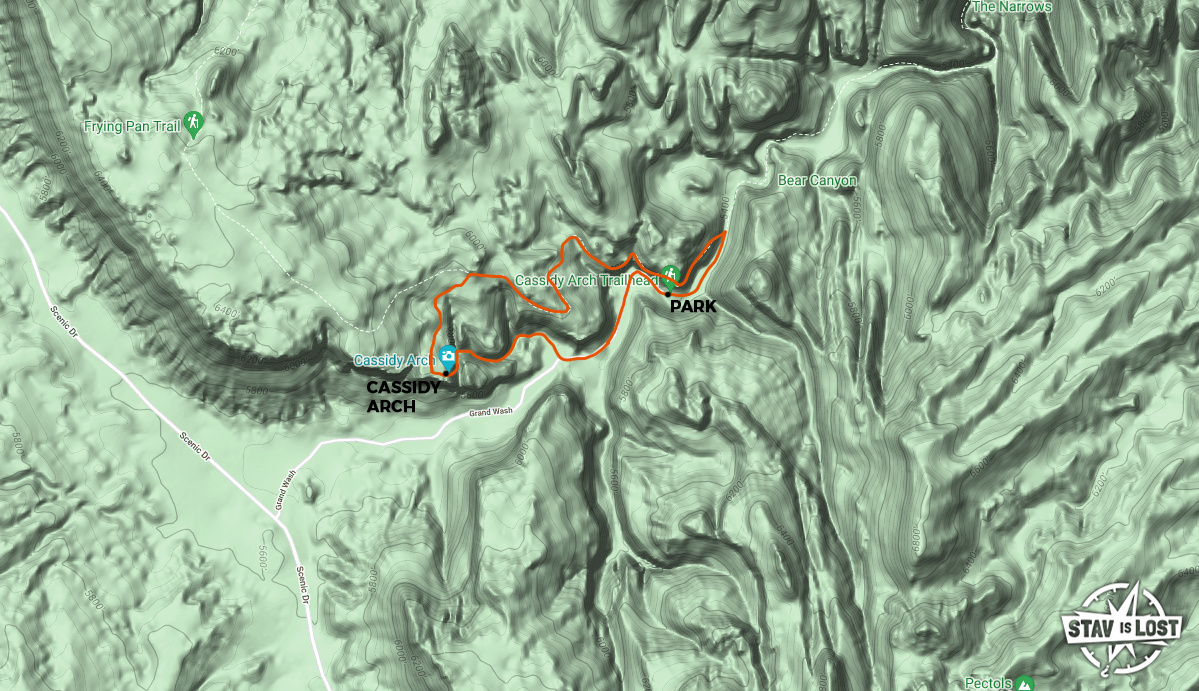map for Cassidy Arch Canyon by stav is lost