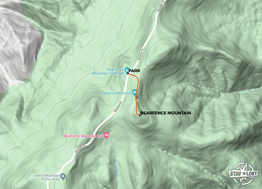 map for Bearfence Mountain by stav is lost