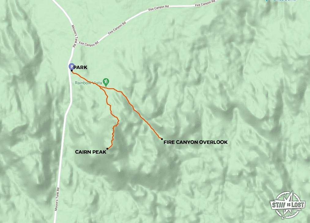 map for Cairn Peak and Rainbow Vista Overlook by stav is lost