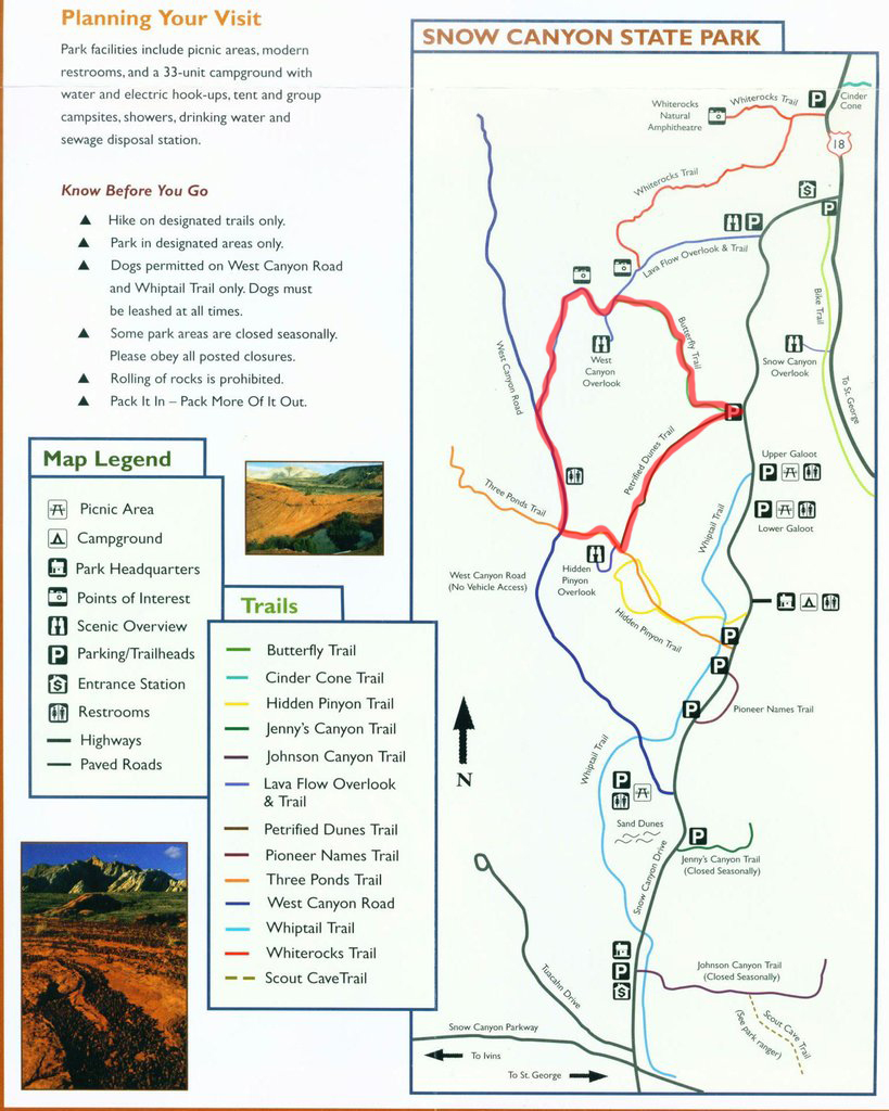 map for Butterfly and Petrified Dunes Loop by stav is lost