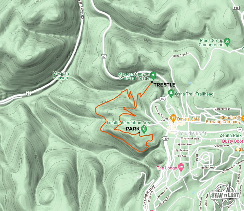 map for Cloud-Climbing Rail Trail by stav is lost