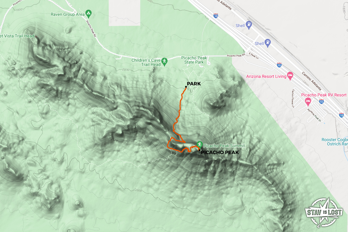 map for Picacho Peak by stav is lost