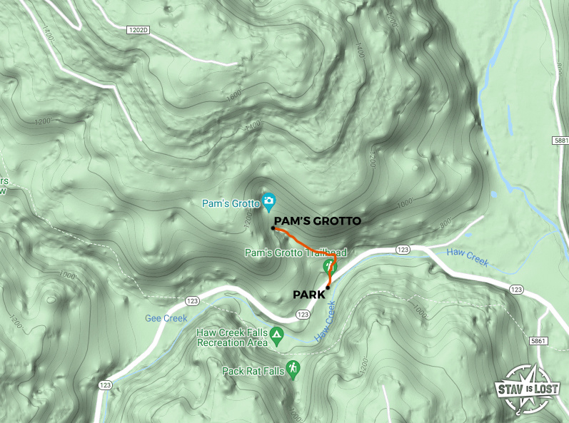map for Pam's Grotto Waterfall by stav is lost