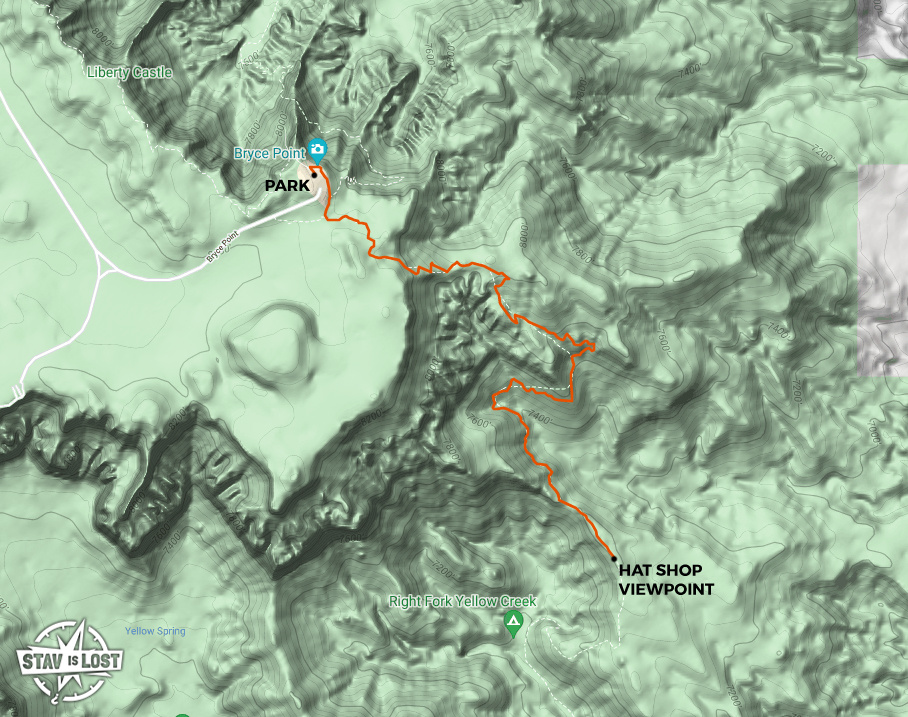 map for Hat Shop from Bryce Point by stav is lost