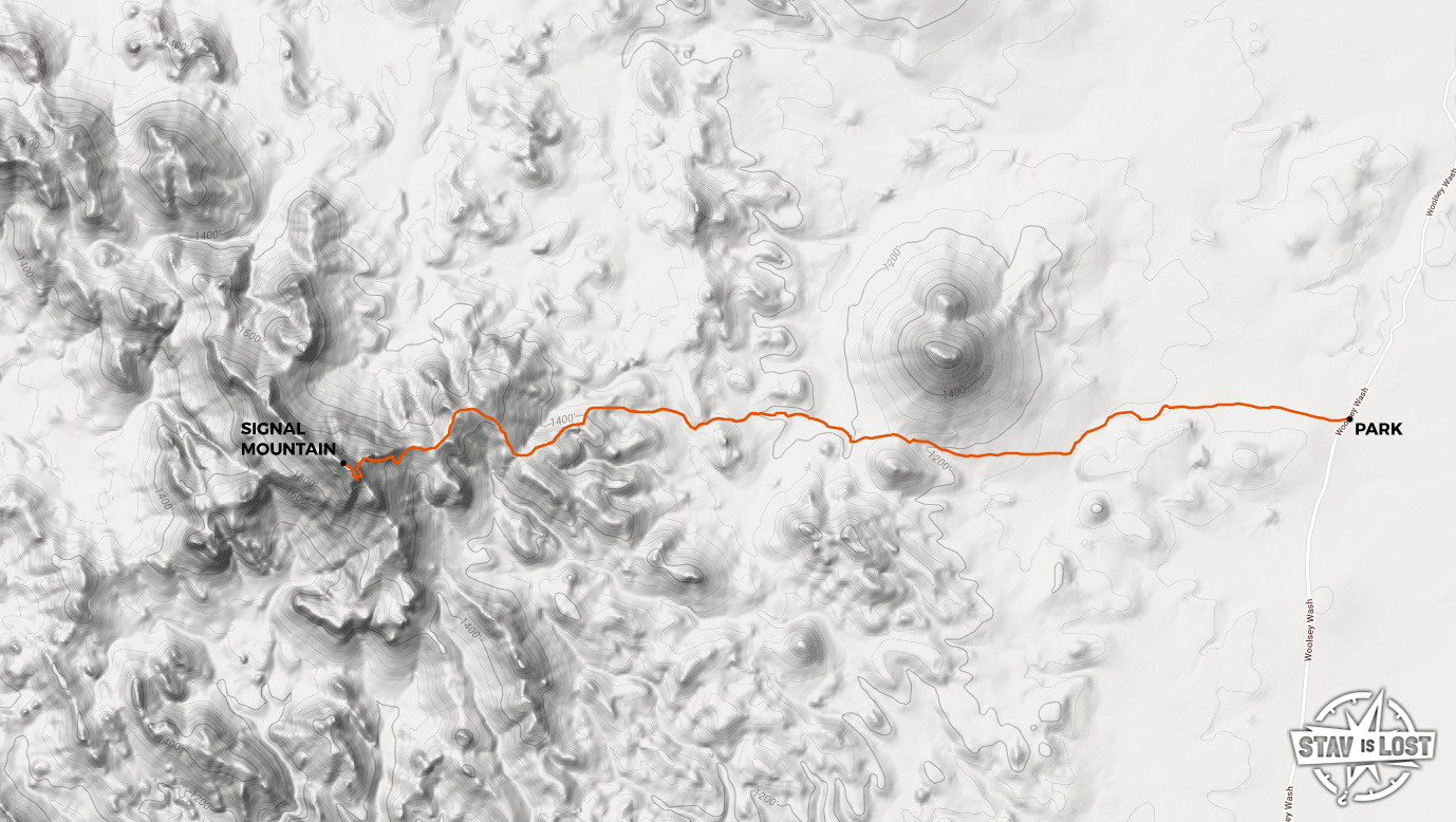 Hiking Map for Signal Mountain
