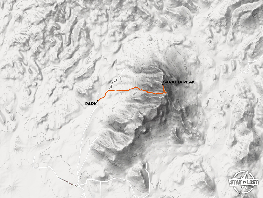 map for Savahia Peak by stav is lost
