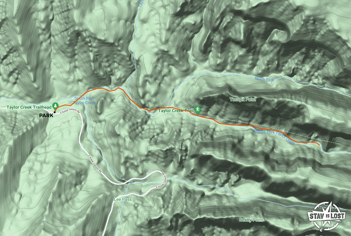 map for Middle Fork of Taylor Creek by stav is lost