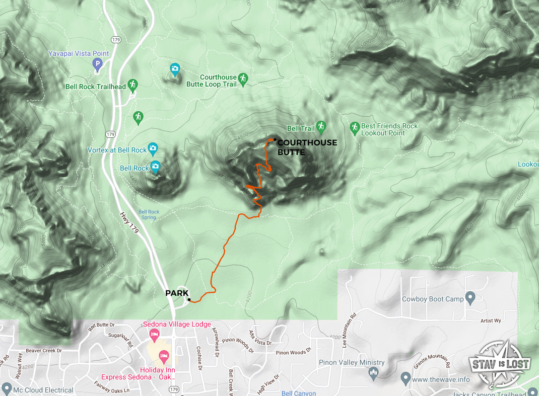 map for Courthouse Butte by stav is lost
