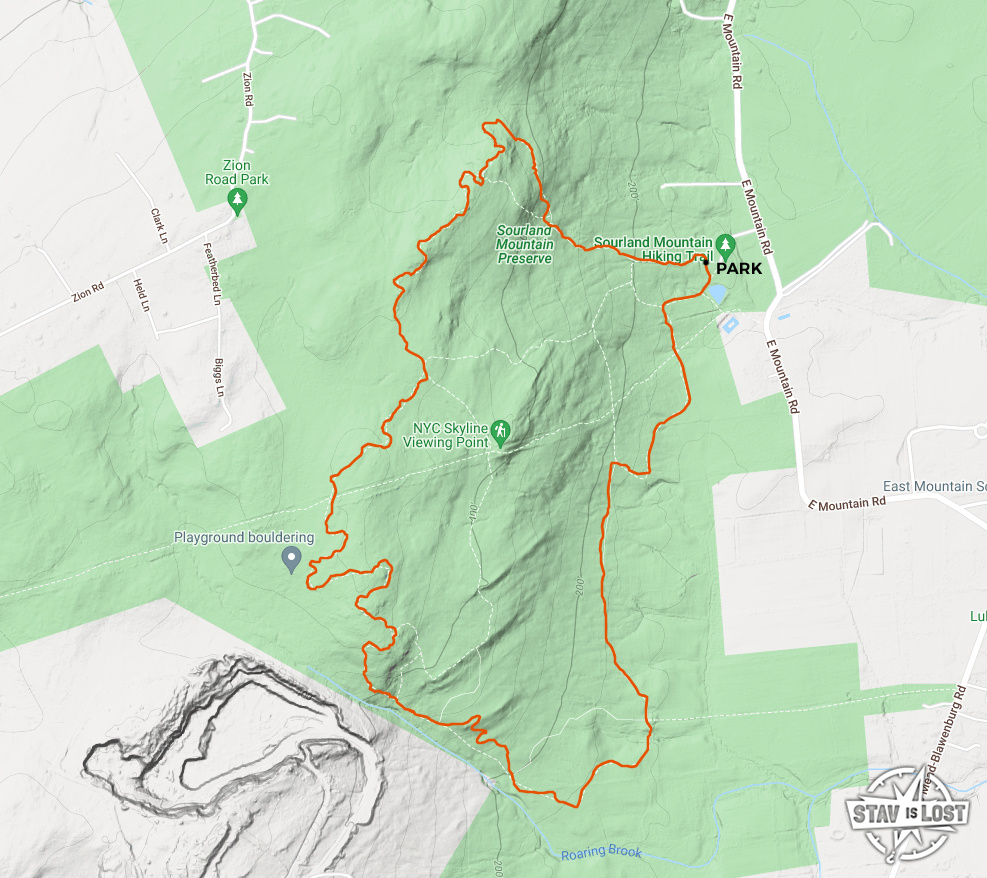 map for Sourland Mountain Ridge and Roaring Brook Loop by stav is lost