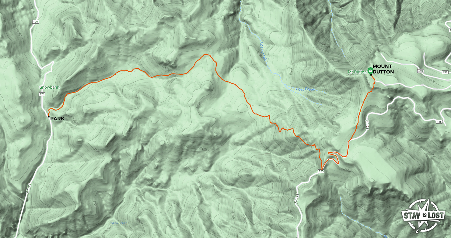 map for Mount Dutton via Snowbank Trail by stav is lost