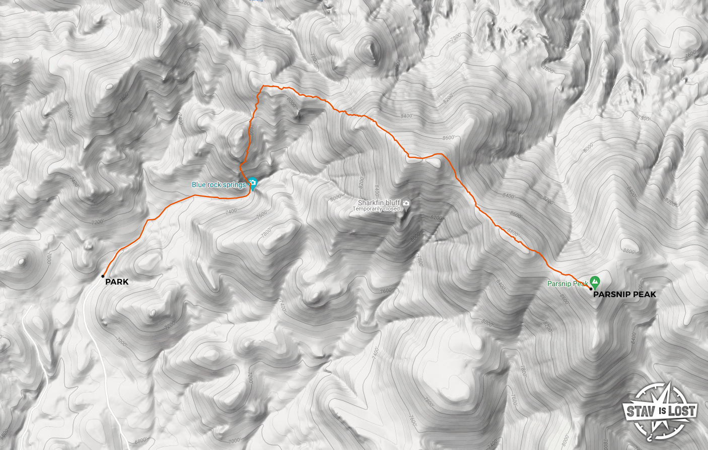 map for Parsnip Peak by stav is lost