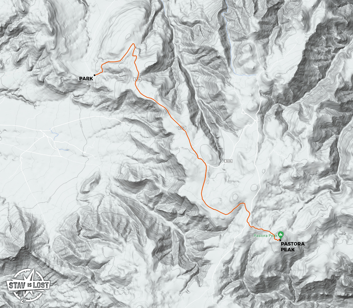 map for Pastora Peak by stav is lost