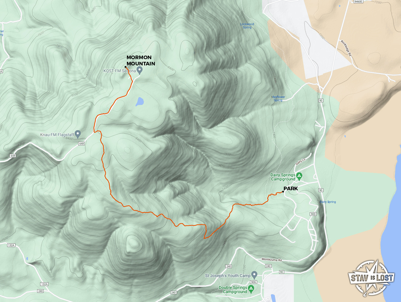 map for Mormon Mountain Trail by stav is lost