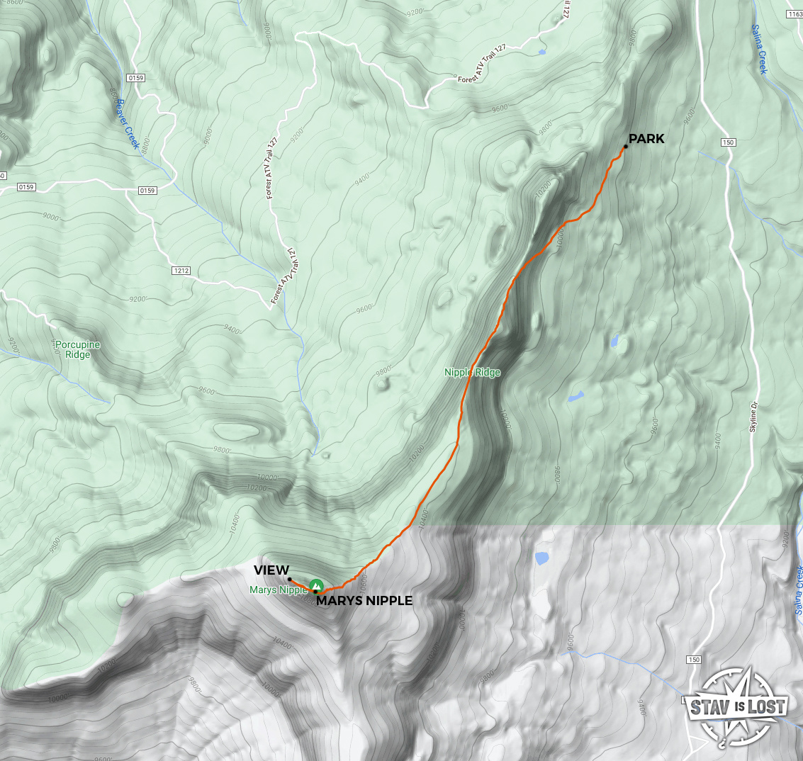 map for Musinia Peak (Marys Nipple) by stav is lost