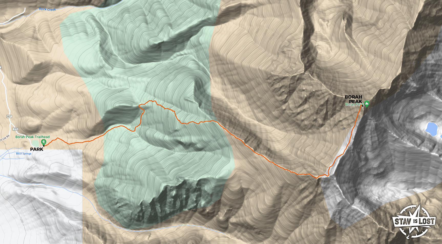 map for Borah Peak by stav is lost