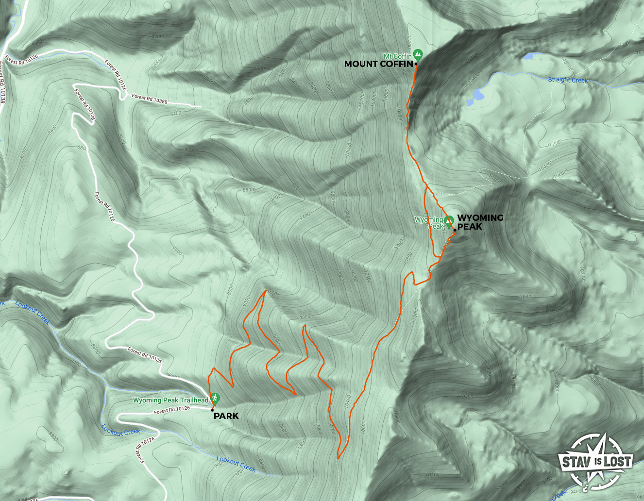 map for Wyoming Peak and Mount Coffin by stav is lost
