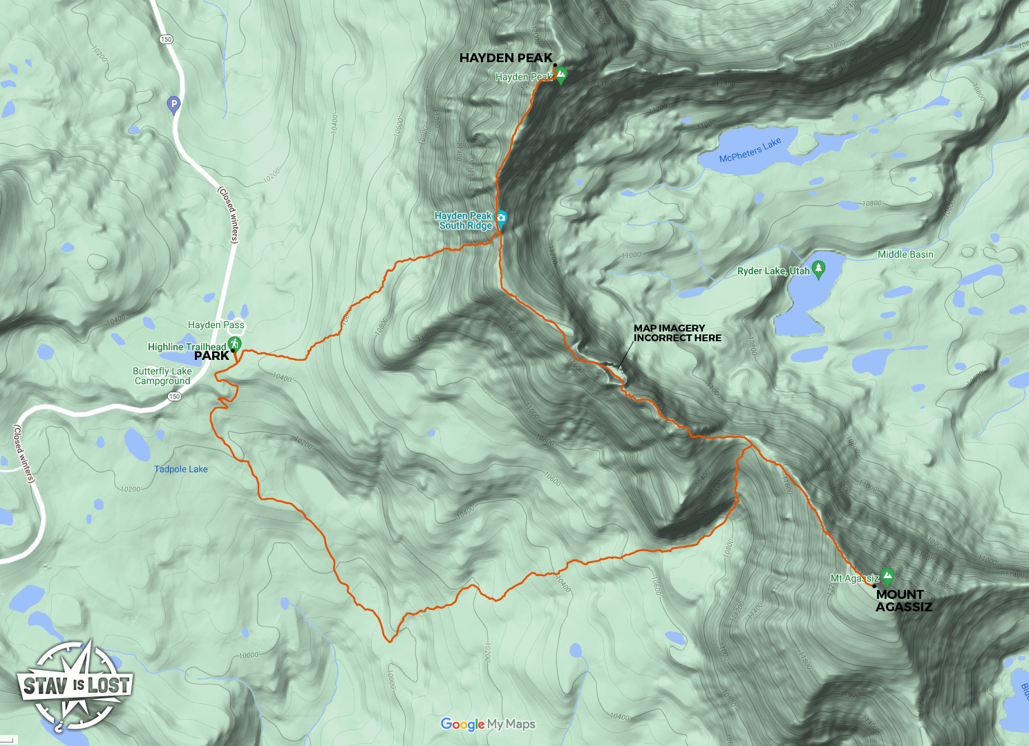 map for Hayden Peak and Mount Agassiz by stav is lost