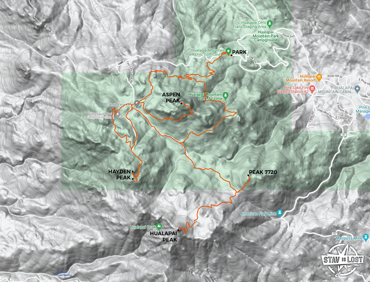 map for Hualapai Mountains Loop by stav is lost