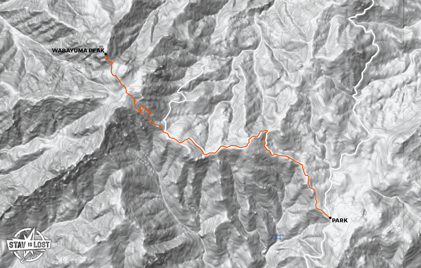 map for Wabayuma Peak by stav is lost