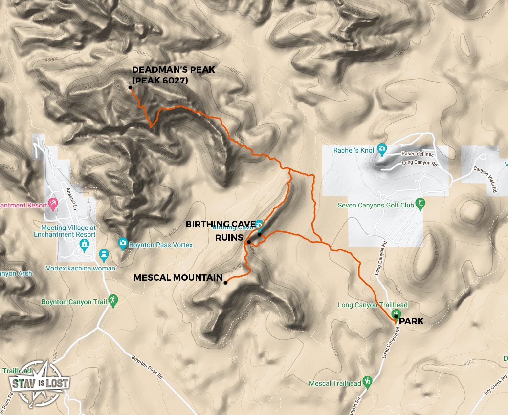 map for Mescal Mountain and Deadman's Peak (Peak 6027) by stav is lost
