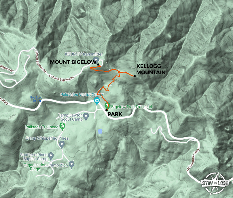 map for Mount Bigelow by stav is lost