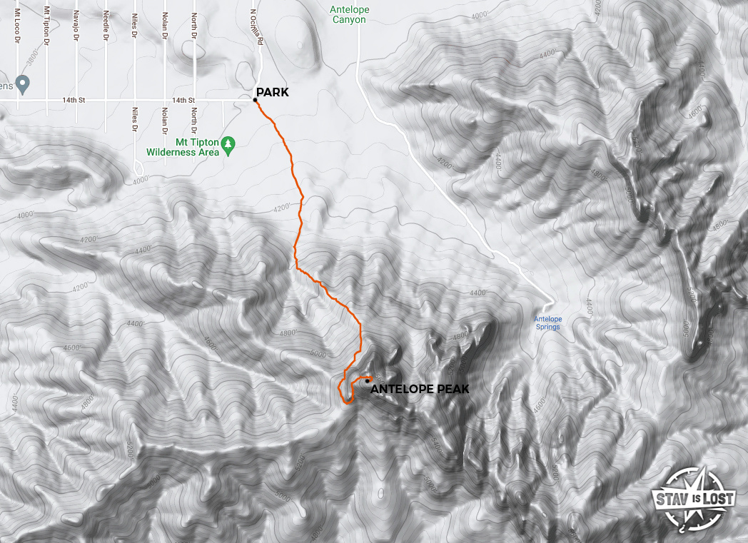 map for Antelope Peak (Peak 5722) by stav is lost