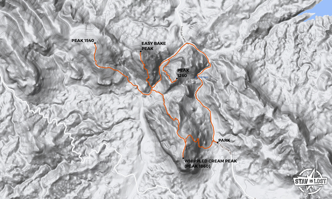 map for Easy Bake Peak and Lower Whipple Wash by stav is lost