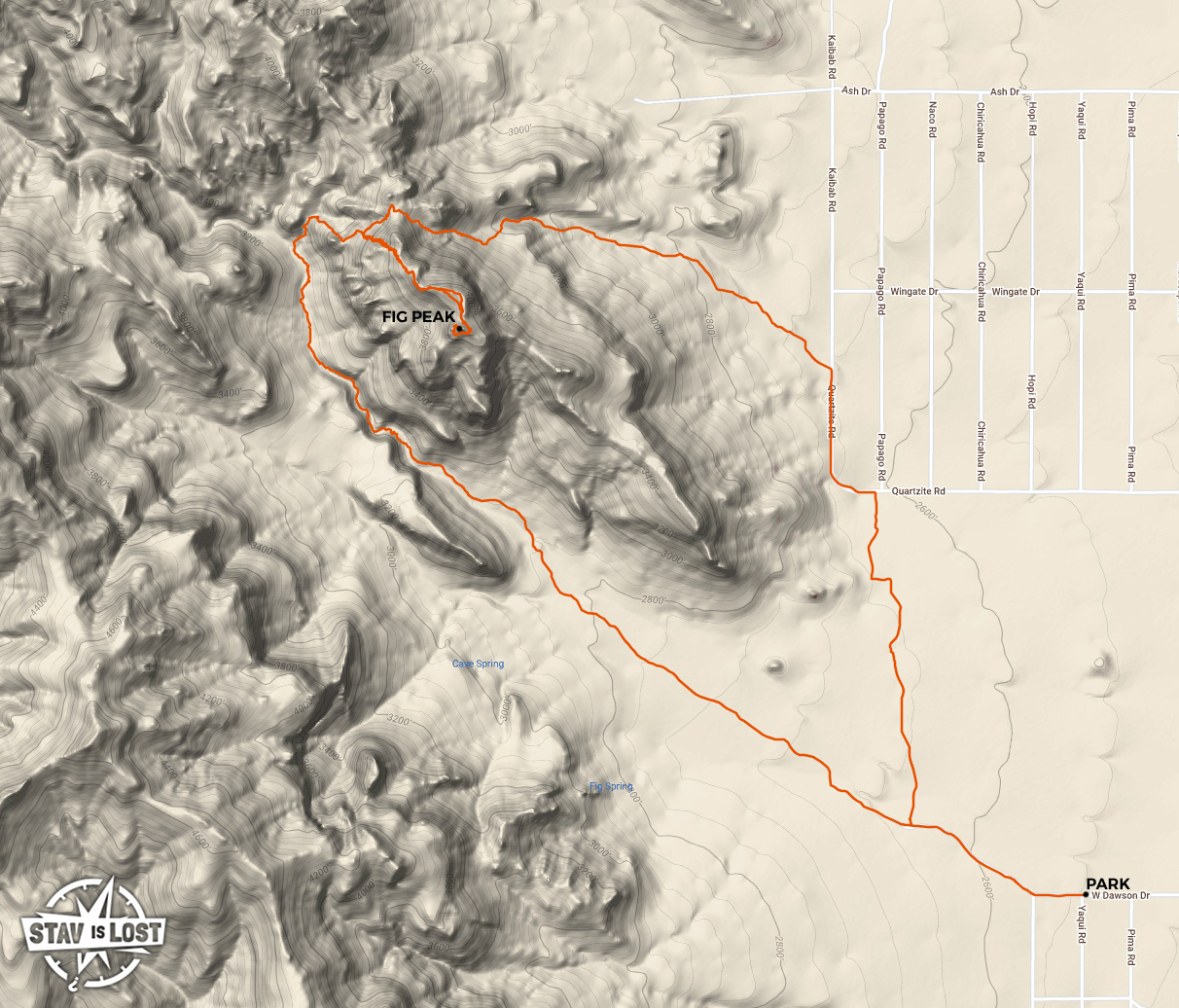 map for Fig Peak (Peak 4140) by stav is lost