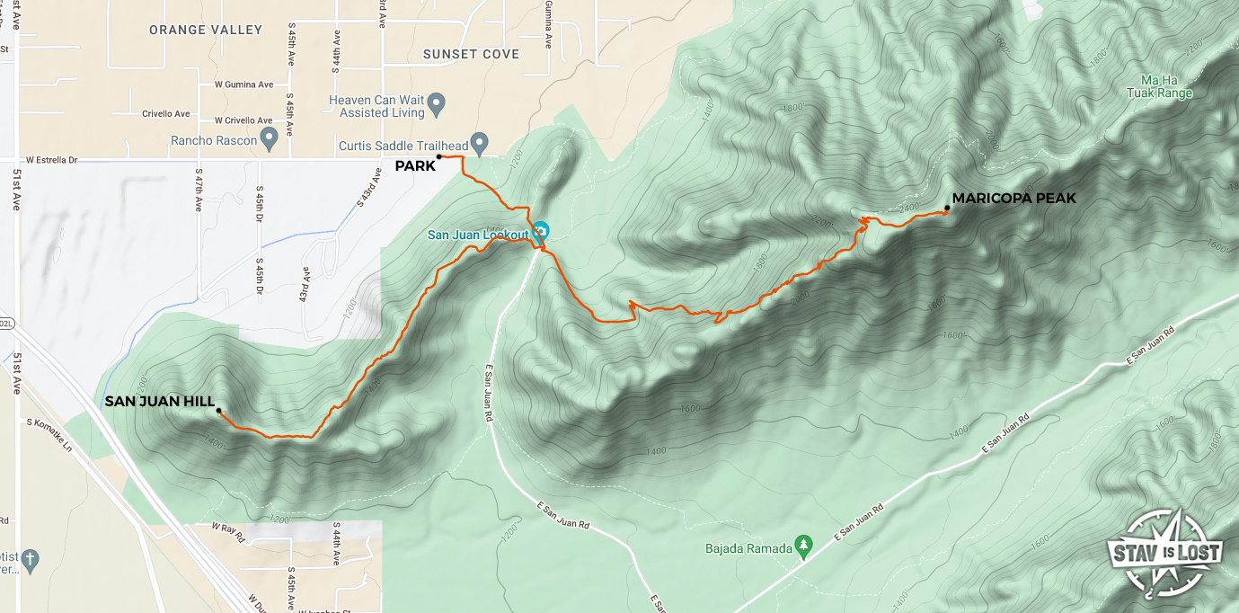 map for Maricopa Peak and San Juan Hill by stav is lost