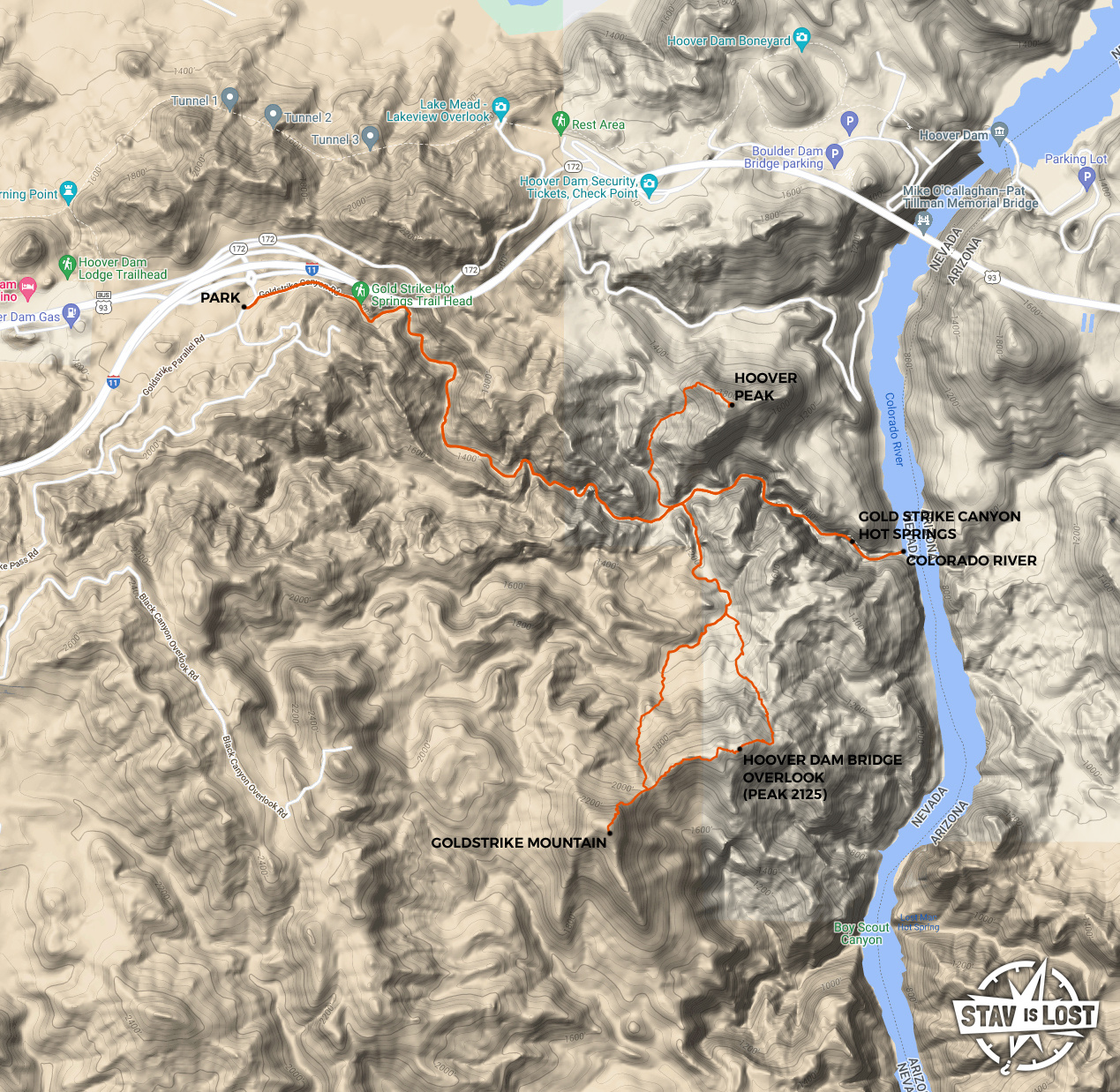 map for Goldstrike Mountain and Hoover Peak by stav is lost